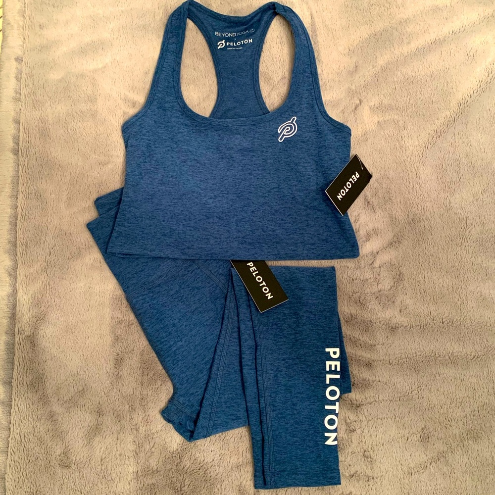 NWT Beyond Yoga Spacedye X PELOTON pocket legging and cropped tank set